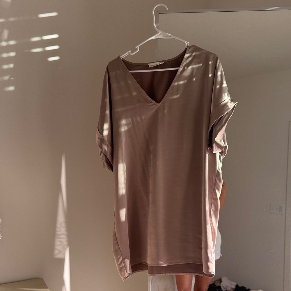 Elegant V-Neck Satin Mini Dress